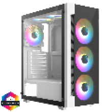 Gaming PC Tower: Intel Core i5 4th Gen 16GB RAM 1TB+256GB SSD GT730 4GB WIN 11 White 6 FAN RGB