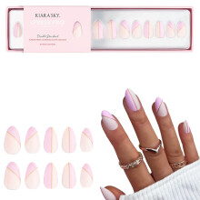 Kiara Sky XPRESS PRO 100% Acrlico Press On Nails - Manicure instantnea de qualidade de salo de longa durao Fcil aplicao Kit de 30 peas A
