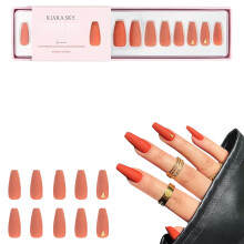 Kiara Sky XPRESS PRO 100% Acrylic Press On Nails - Instant Salon Quality Manicure Long-Lasting Easy Application 30 Pieces Kit Coffin Medium-Sienn