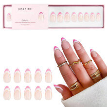 Kiara Sky XPRESS PRO 100% Acrylic Press On Nails - Instant Salon Quality Manicure Long-Lasting Easy Application 30 Pieces Kit Almond Short-Baller