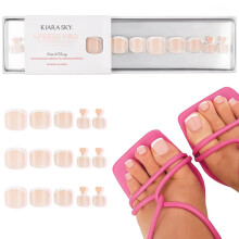 Kiara Sky XPRESS PRO 100% Acrylic Press On Nails - Instant Salon Quality Manicure Long-Lasting Easy Application 30 Pieces Kit Toes-Keep It Classy