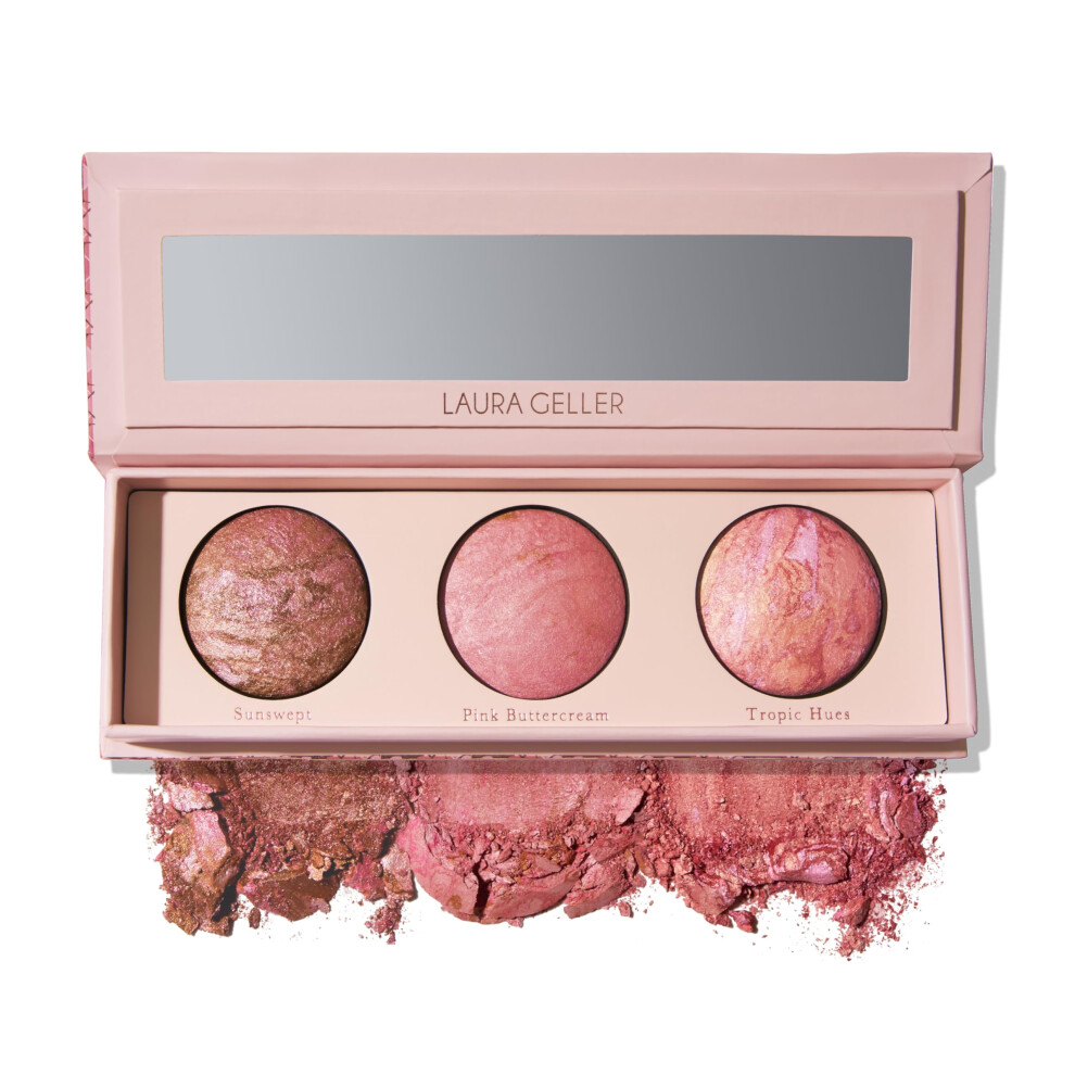 Laura Geller Beauty Laura Geller New York Geller's Greatest Lift-N-Glow Baked Trio Palette - Highlighter Blush Bronzer - All Skin Tones