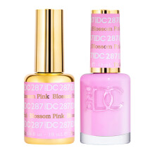 DND DC Gel-Lack-Set, Pink Collection, UV/LED-Gelpolitur und lufttrockener Nagellack, passendes, splitterfreies Nagellack-Duo 287 Blossom Pink, je 0,5