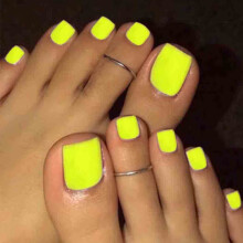 Outyua Matte Fake Toenails Kurz Acryl Kunstnägel Full Cover für Frauen und Mädchen 24 Stück