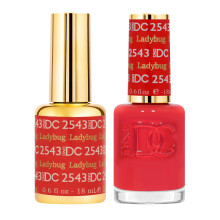 DND DC Gel-Nagellack-Set Free Spirit Collection UV/LED-Gel-Nagellack und lufttrockener Nagellack, passendes splitterfreies Nagellack-Duo 2543 Ladybug