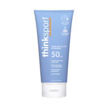 Thinksport Mineral Sunscreen SPF 50 Clear Zinc Oxide Sunscreen 6 Fl Oz Water Resistant Reef Safe Sunscreen Vegan Broad Spectrum UVA/UVB Sun Scree