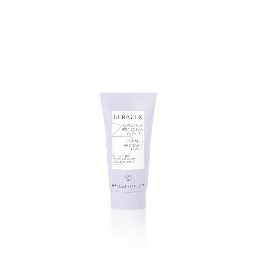 Kerasilk Cream Smoothing Blow Dry For Frizz Control & Heat Protection Vegan & Sulfate Free 50Ml