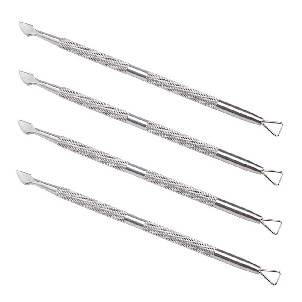 Lasenersm 4 Pieces Nail Cuticle Pusher Stainless Steel Cuticle Pusher Triangle Cuticle Peeler Scraper Cuticle Pusher Gel Nail Polish Nail Art Cuticle Remover To