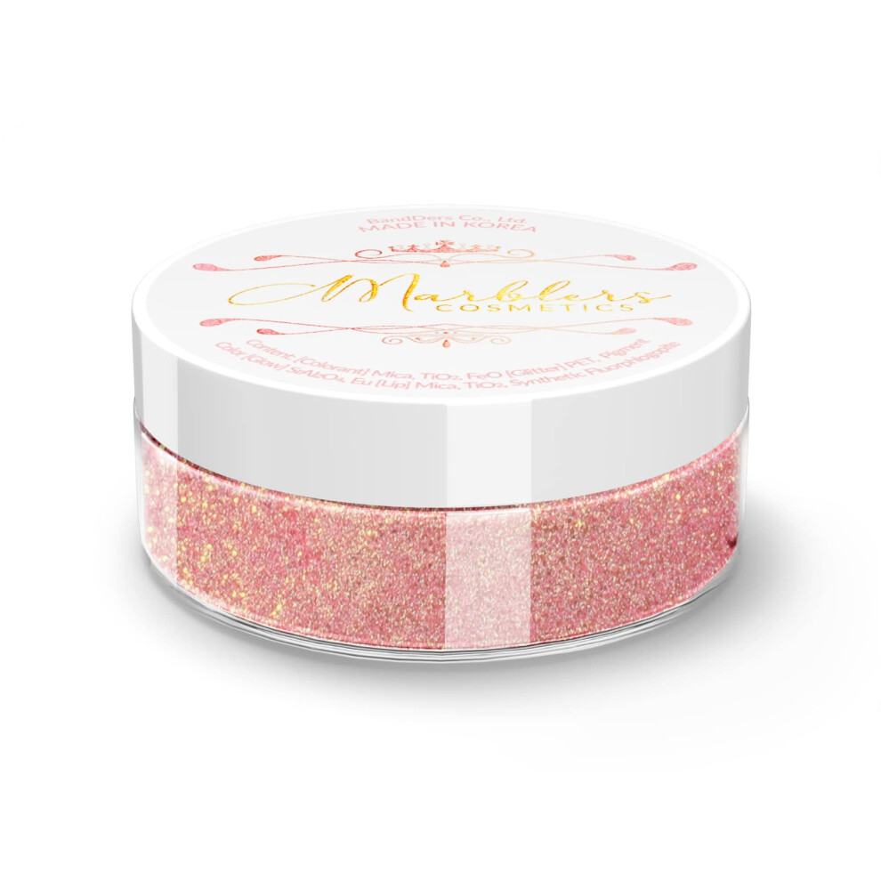 Marblers Glitter Mica Powder [Rose Quartz] 0.14Oz (4G) | Glitter Mica | Highly Pigmented | Non-Toxic Vegan Cruelty-Free | Eyeshadow Body Butte