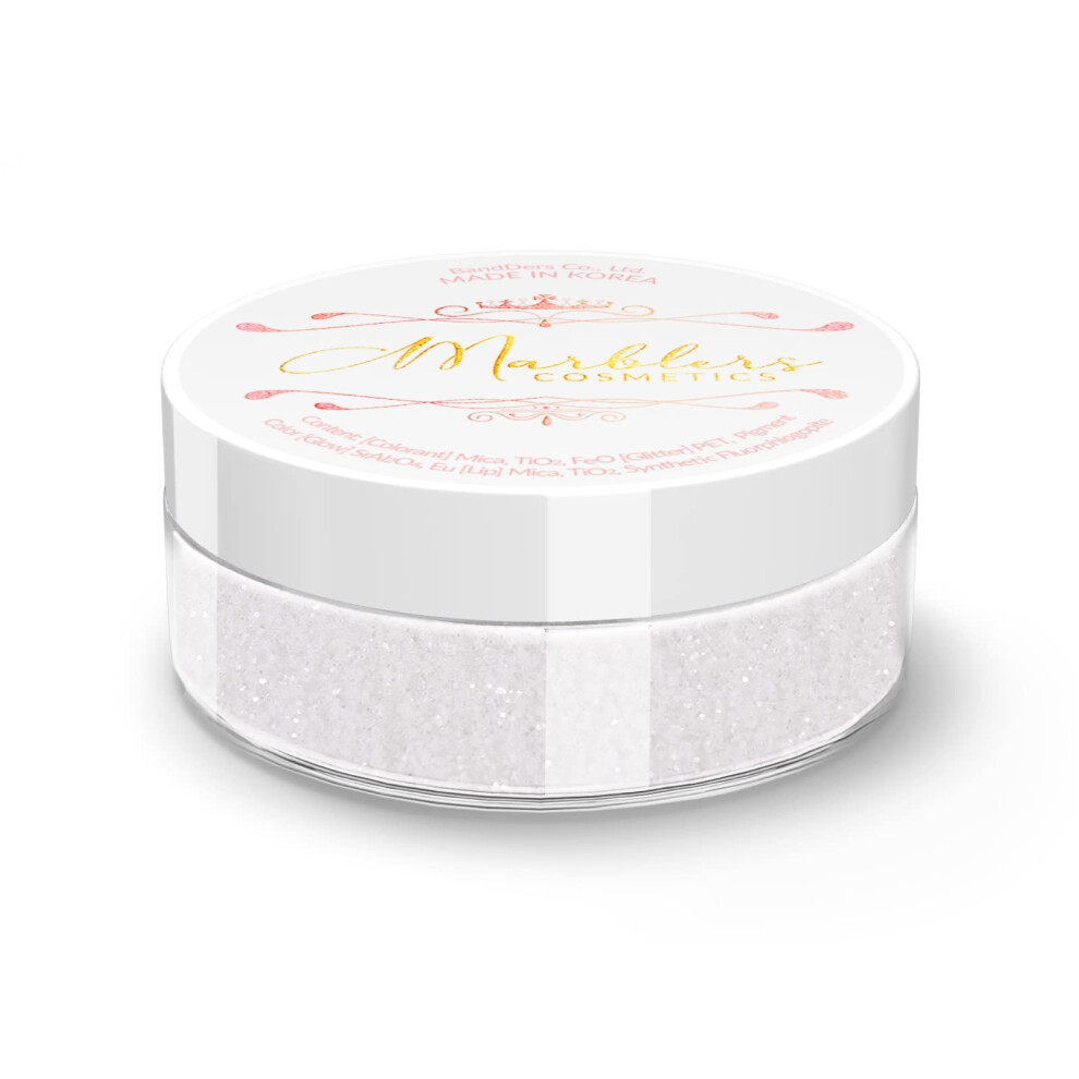 Marblers Twinkle Face & Body Glitter [Glass White] 0.18Oz (5G) | Fine | Non-Toxic | Vegan | Cruelty-Free | Ethically Sourced | Festival Makeup |