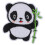 6 piezas de parches de panda - algodón 5x5,4 cm (2,0x2,1 pulgadas) 6