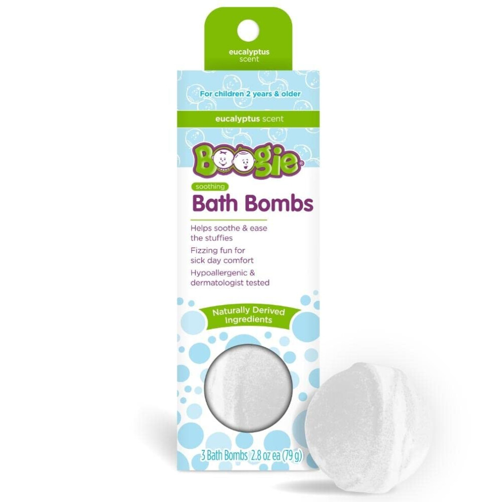 Boogie Kids Bath Bombs By The Makers Of Wipes Fizzies Calming Naturally Derived Made With Aloe And Calming Vapors Eucalyptus 2.8 Oz