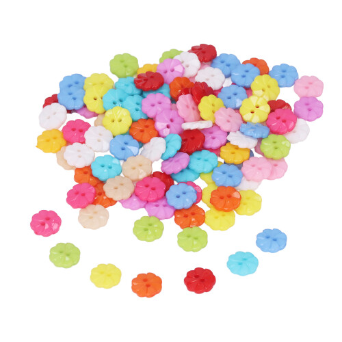 Blumenknöpfe 200 Stück - 1,3  1,3 cm bunt 1