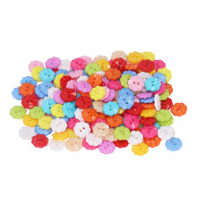 Botones florales de plástico, 200 piezas, coloridos, 1.3x1.3cm
