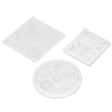 Moldes de silicona con forma de engranaje - 3 piezas, transparentes, 9.5x10cm