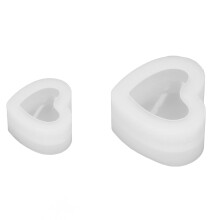 2 piezas de molde de silicona 3D en forma de corazón - transparente 4x8x6.5 cm