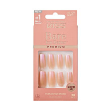 KISS False Nails Kit Bare but Better Ready to Wear Sculpted Nails Stick and Glue Included Long Length Squoval Shape Long-Lasting Hottest Trend G