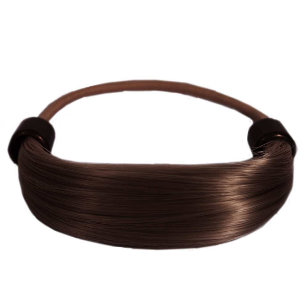 Tonytail Mia Beauty Ponytail Wrap Synthetic Wig Hair On Elastic Rubber Band For Chic Hair Wrapped Look Women Teens Girls Dancers - Medium Brown C