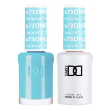 DND Gel-Nagellack-Set, Blue Collection, UV/LED-Gel-Nagellack und lufttrockener Nagellack, passendes, splitterfreies Nagellack-Duo 673 Summer Sky, 0,5