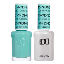 DND Gel-Nagellack-Set, Green Collection, UV/LED-Gel-Nagellack und lufttrockener Nagellack, passendes, splitterfreies Nagellack-Duo 569 Green Spring,