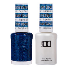 DND Gel Polish Set Blue Collection UV Gel Polish and Air Dry Nail Lacquer Matching Chip-Free Polish Duo 509 Sapphire Stone 0.5 Fl Oz