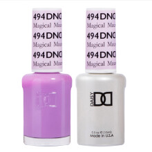DND Gel-Nagellack-Set, Purple Collection, UV/LED-Gel-Nagellack und lufttrockener Nagellack, passendes, splitterfreies Nagellack-Duo 494 Magical Mauve