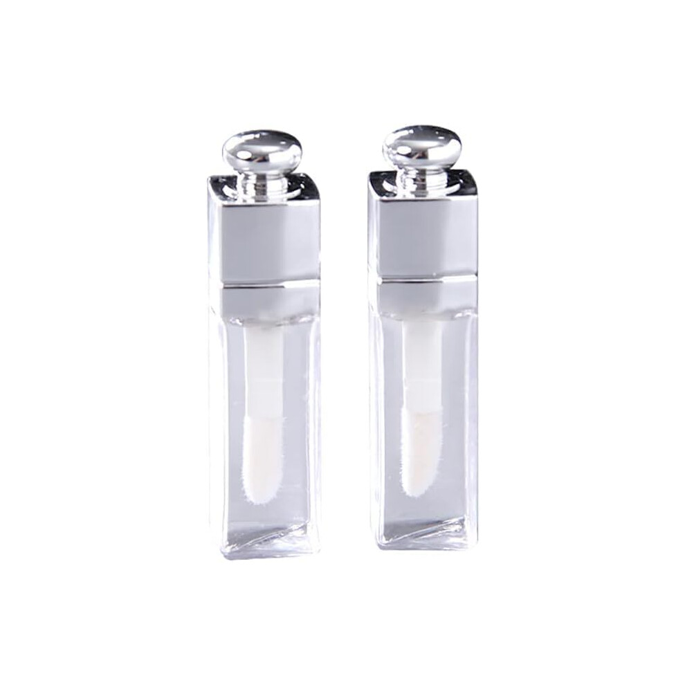 Zenarao Clear 2Pcs Empty Lip Gloss Tubes 3Ml Lip Gloss Tubes With Wand Refillable Lip Balm Gloss Containers For Diy Makeup Lipgloss Making Kit