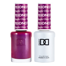 DND Gel Polish Set Purple Collection UV/LED Gel Polish and Air Dry Nail Lacquer Matching Chip-Free Polish Duo 703 Purple Glass 0.5 Fl Oz