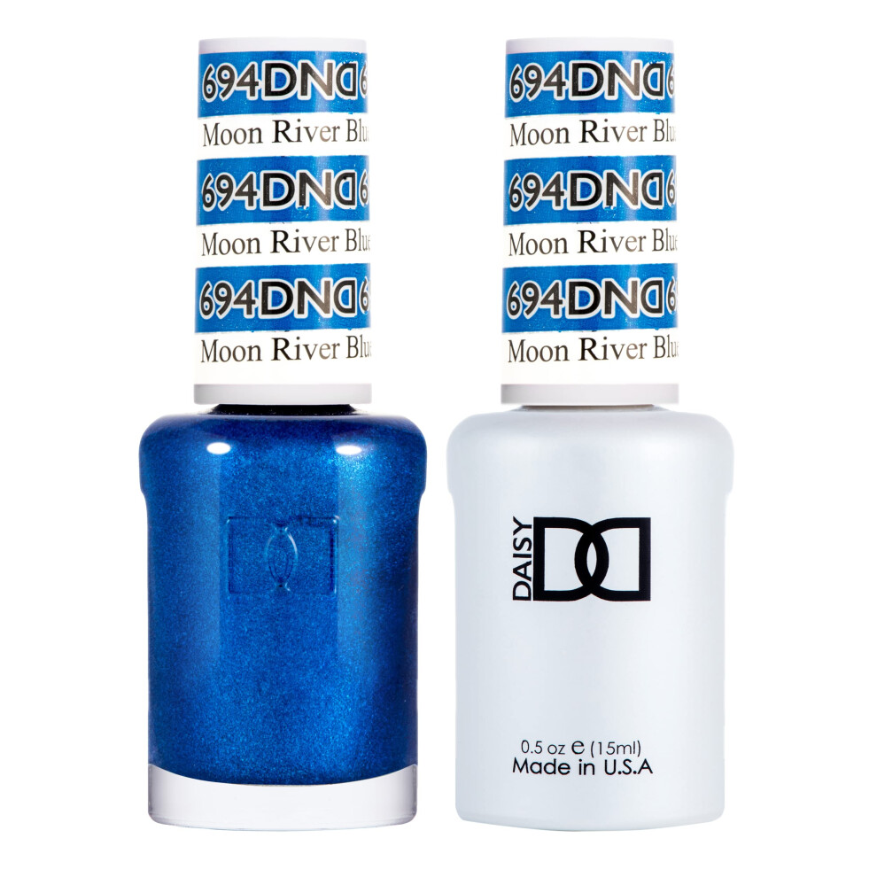 Daisy Dnd Blue Dnd Gel Polish Set Collection Uv Gel Polish And Air Dry Nail Lacquer Matching Chip-Free Polish Duo 694 Moon River 0.5 Fl Oz