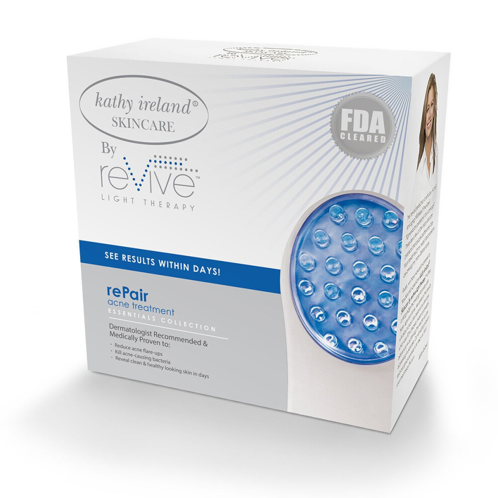 reVive Essentials Acne Device FDA-cleared Red & Blue Light Acne Tools Medspa Quality LED Light Therapy Products Portable Triangular Design Fac