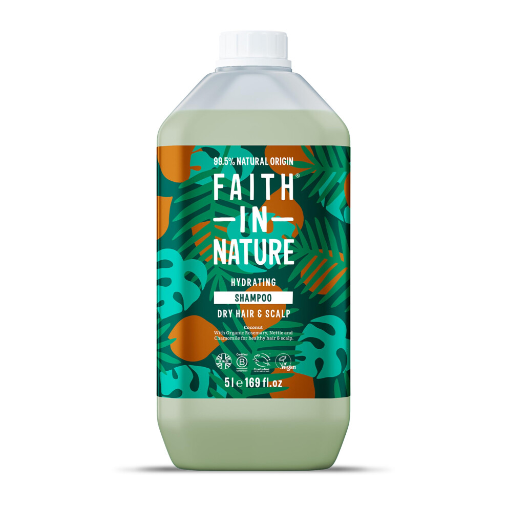 Faith In Nature Natural Shampoo - Vegan & Cruelty Free No Sls Or Parabens - 169 Fl Oz Refill Pack Coconut