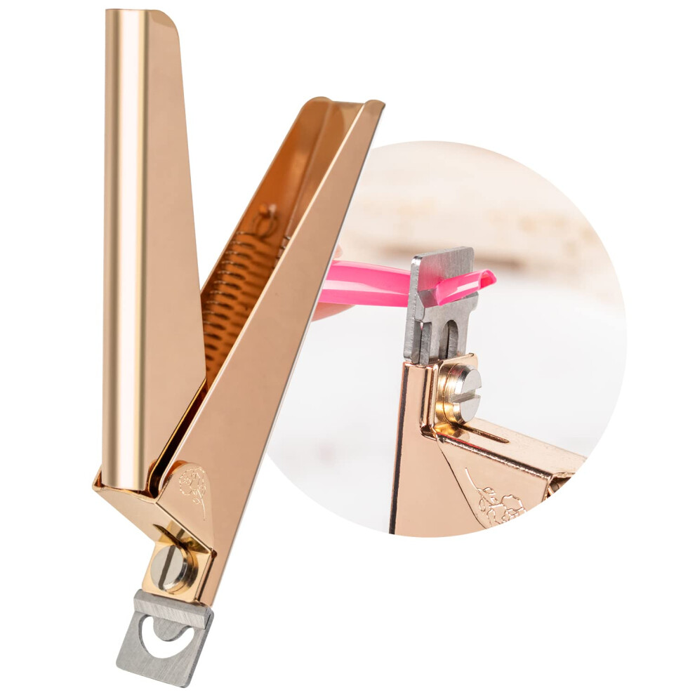 Obcinacz Do Paznokci Do Paznokci Akrylowych Zlota Stal Nierdzewna Premium Falszywy Obcinacz Do Paznokci Akrylowych Ostre Ostrze Manicure Tipsy Clippe-image