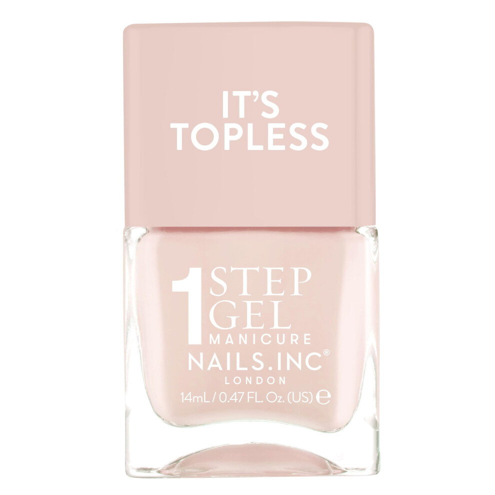 Nails Inc It's Topless Gel Nail Polish 4-In-1 Base Coat Treatment Color & Top Coat Long Lasting Strong Chip Free Nails Glossy Salon Qualit