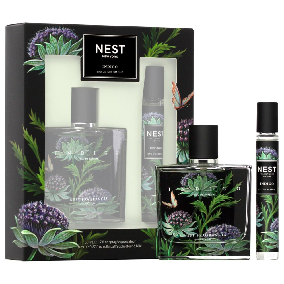 Nest New York Indigo Fine Fragrance Eau De Parfum Set (1.7Fl Oz/50Ml+ 0.27Fl Oz/8Ml)