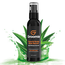 Groomie Gesichts- und Kopfhaut-Aloe-Vera-Serum  feuchtigkeitsspendende, beruhigende und feuchtigkeitsspendende Hautpflegeformel. Tgliche, leichte u