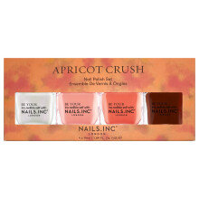 Nails Inc Apricot Crush 4-czesciowy zestaw lakierw do paznokci  trwaly, blyszczacy lakier do paznokci w ziemistych, pustynnych odcieniach  zawiera