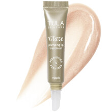 TULA Skin Care Glaze Plumping Lip Treatment Shade Maple - Hydrating & Glossy Lip Balm with Hyaluronic Acid & Peptides 0.28 oz.