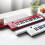 (Red) Portable 37-Key Electronic Keyboard Piano Mini Electronic Organ Piano + Microphone + Cable 4