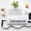 (Red) Portable 37-Key Electronic Keyboard Piano Mini Electronic Organ Piano + Microphone + Cable 3