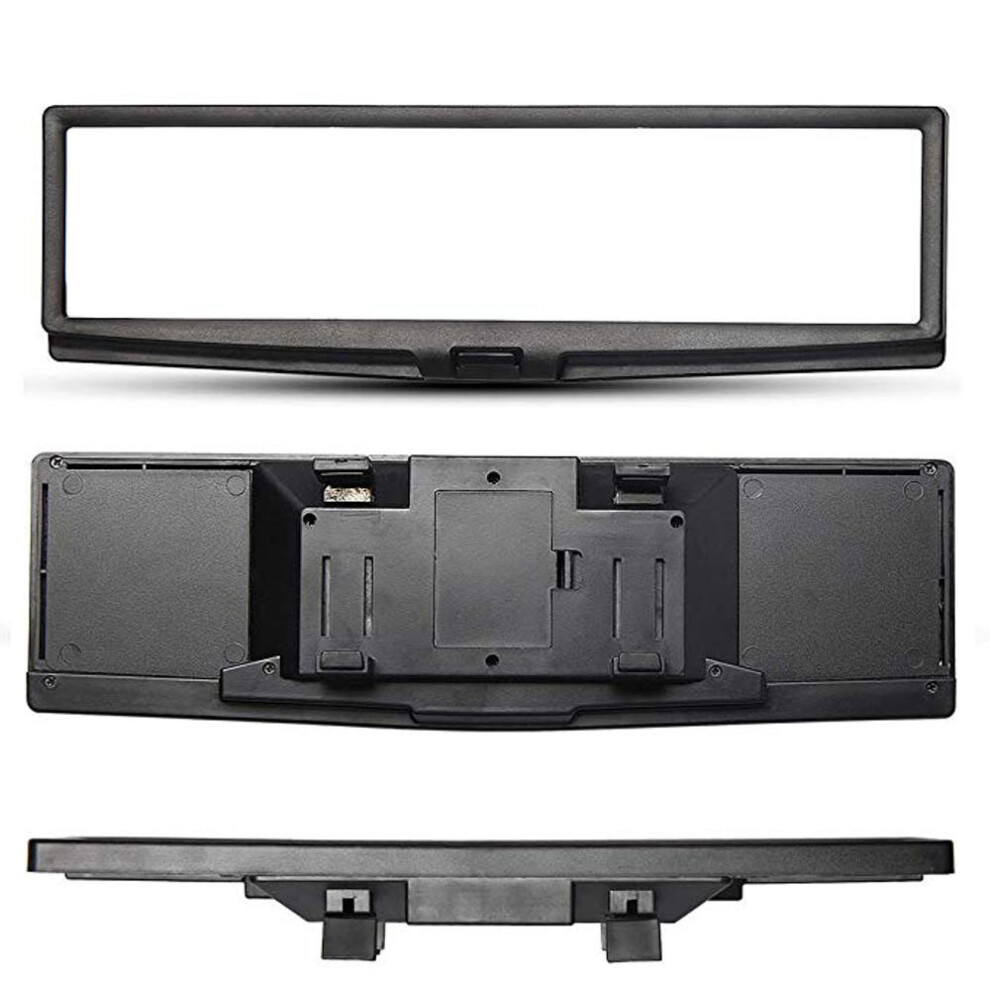 (Blue) 3D Car Led Interior Anti-Glare Rearview Mirror Hd Wide Angle Plane Reflector Mirror Adjustable Blue 1138392338308