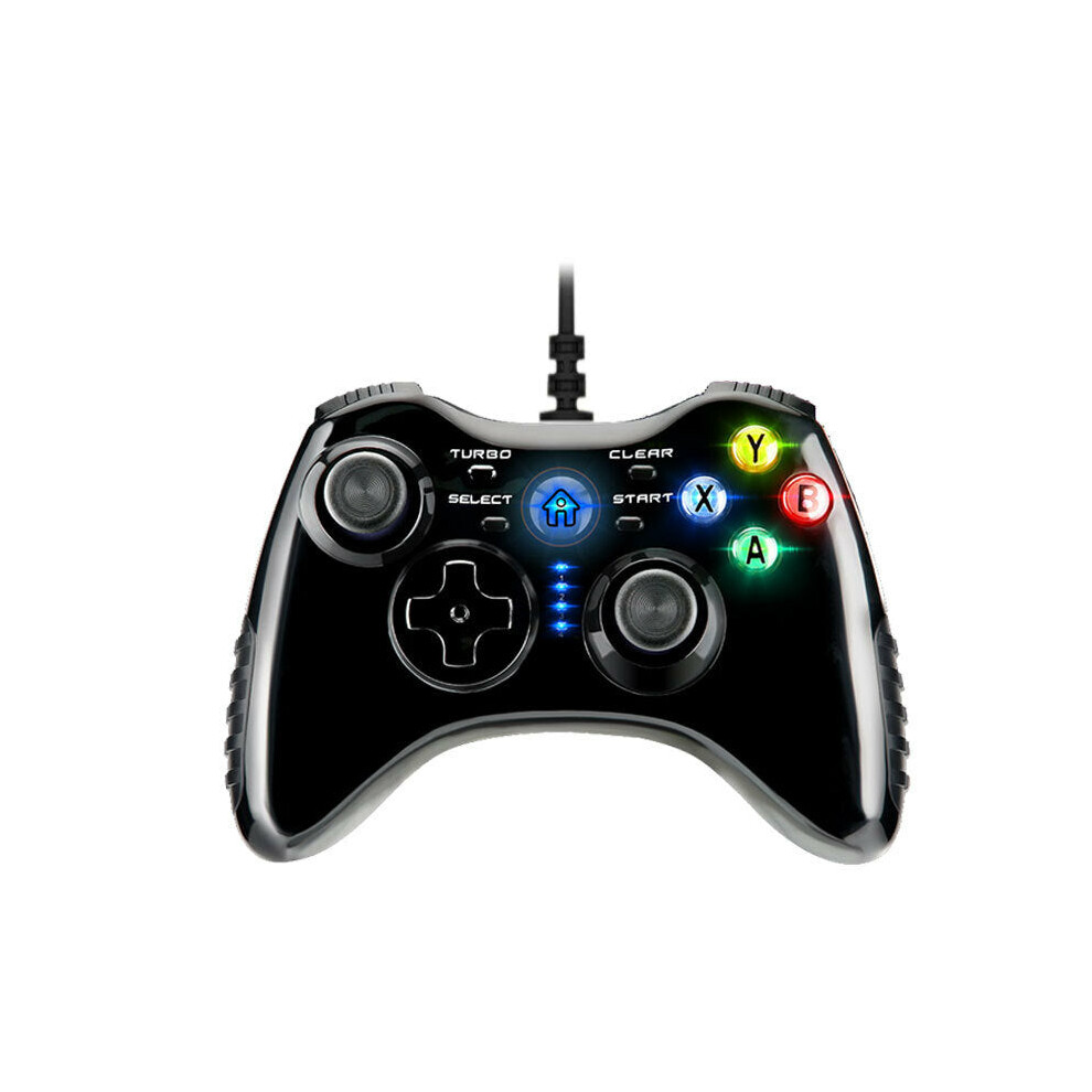 (Black, Wired) USB Wireless Wired Game Controller for PC Computer TV Home Dual Vibration Gamepad for Steam