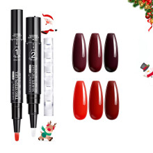 Love easy Gel Nail Polish Pen Need LED/UV Lampe | Langtidsholdbar ingen afskalning let | 6 stk S?t R?d Serie