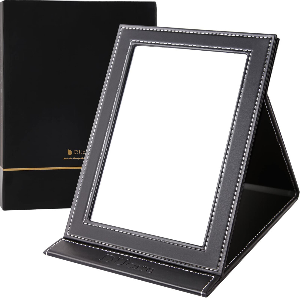 Ducare Folding Tabletop Compact Travel Mirror With Adjustable Stand Large