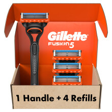 Gillette Fusion5 barberknive til m?nd 1 barberkniv 4 blade Refills Lubrastrip for en mere komfortabel barbering