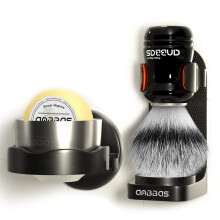 5in1 anbbas raser la brosse ensemble Brousse de blaireau synthetique et bol de savon en acier inoxydable ABS porte-rasage mural pour la brosse et
