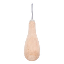 Gewölbter Sticknadel Präziser Abstand Metallnadel Werkzeug Nähen Professioneller Ergonomischer Ahle Stanzwerkzeug mit Buchenholzgriff zum S