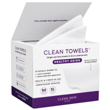 Clean Skin Club Clean Towels XL Healthy Aging Smooths Fine Lines Wrinkles & Texture In 6 Weeks Treated for Extra Softness Disposable Face Towe