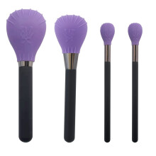 LORMAY 4 Stck Silikon-Make-up-Pinselabdeckungen, Pinselblasen zum Schutz der Borsten vor Zerdrcken und zum Sauberhalten der Kosmetiktasche (lila)