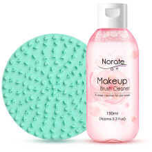 Norate Makeup Brush Cleaner, Make Up Brush Cleaner Solution + Makeup Brush Cleansing Pad, Brush Cleaner Mat for Brushes, Deep Clean Shampoo, Gentle Fo