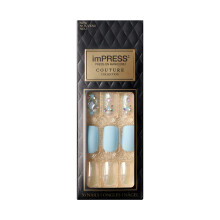KISS imPRESS Couture Collection Press-On Manicure elegante com detalhes em joias inclui 30 almofadas de preparao para unhas falsas, mini lima e